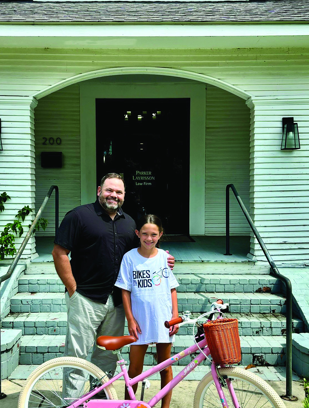 Bikes for Kids winner Adeline Gaudin, 8, and Parker Layrisson (Courtesy Photo)